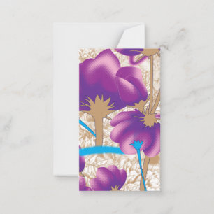 Lebhaftes Blumenmuster mit lila und blauem f Mitteilungskarte