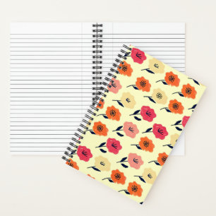 Lebhaftes Blumenmuster Notizbuch