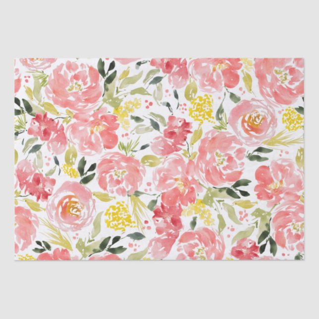 Lebhaftes Blumenmuster Seidenpapier (Vorderseite)