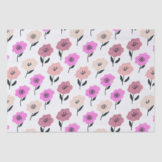 Lebhaftes Blumenmuster Seidenpapier (Vorderseite)