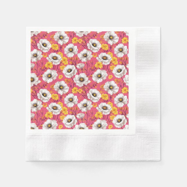 Lebhaftes Blumenmuster Serviette (Vorderseite)