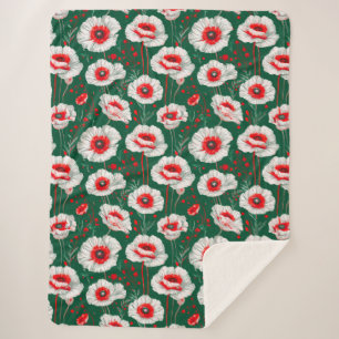 Lebhaftes Blumenmuster Sherpadecke