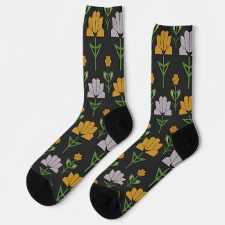 Lebhaftes Blumenmuster Socken