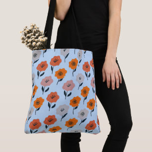 Lebhaftes Blumenmuster Tasche