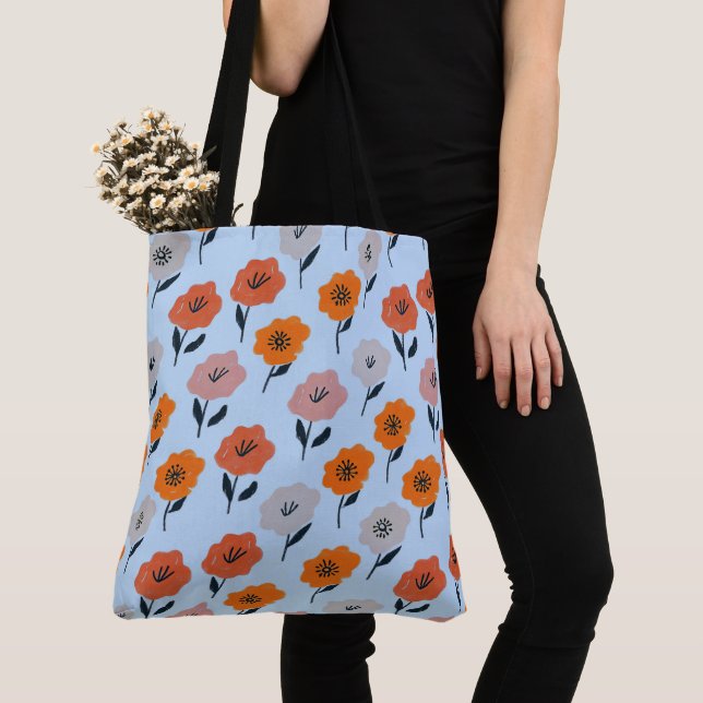 Lebhaftes Blumenmuster Tasche (Von Nahem)