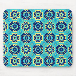 Lebhaftes Boho Chic Geometric Floral Pattern Mousepad
