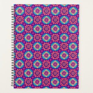 Lebhaftes Boho Chic Mandala Blumenmuster Planer