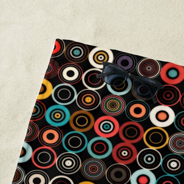 Lebhaftes Boho Circles Strandtuch (Beispiel)