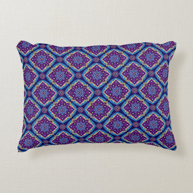 Lebhaftes Boho geometrisches Muster Dekokissen (Vorderseite)