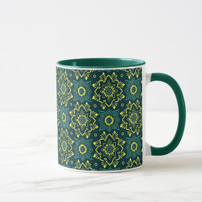 Lebhaftes Boho geometrisches Muster Tasse (Rechts)
