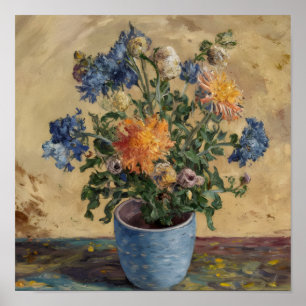 Lebhaftes Bouquet von Sommerblüten Poster