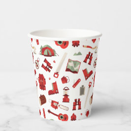 Lebhaftes Camping Ikonen des Festivals Adventure T Pappbecher