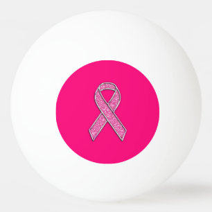 Lebhaftes Chrome Glitzer Stil Rosa Band-Bewusstsei Tischtennisball