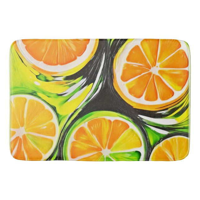 Lebhaftes Citrus-Gemälde Badematte (Vorderseite)