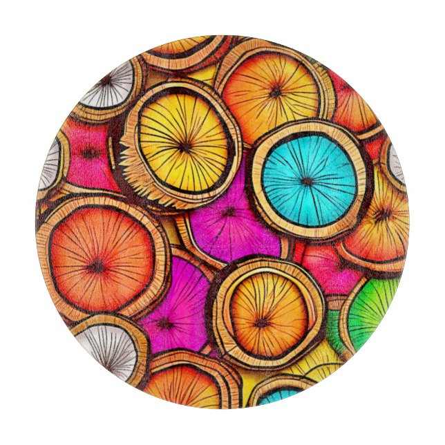 Lebhaftes Coconut Slice Abstract Design Schneidebrett (Vorderseite)