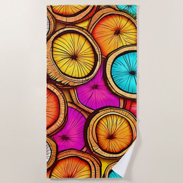 Lebhaftes Coconut Slice Abstract Design Strandtuch (Vorderseite)