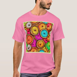 Lebhaftes Coconut Slice Abstract Design T-Shirt