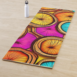 Lebhaftes Coconut Slice Abstract Design Yogamatte
