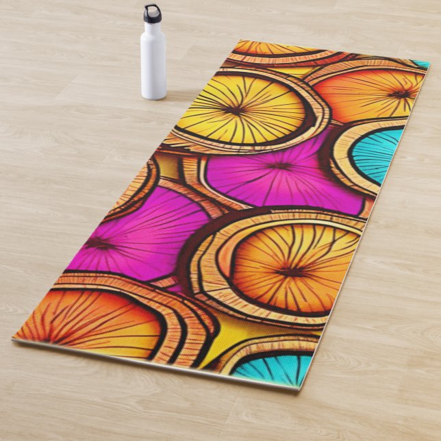 Lebhaftes Coconut Slice Abstract Design Yogamatte (Beispiel)