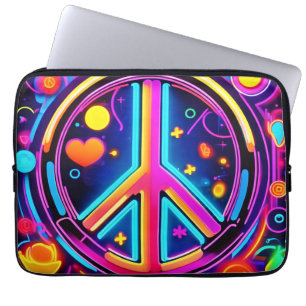 Lebhaftes Design für Friedenszeichen Laptopschutzhülle