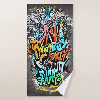 Lebhaftes Design mit Street Art Badehandtuch