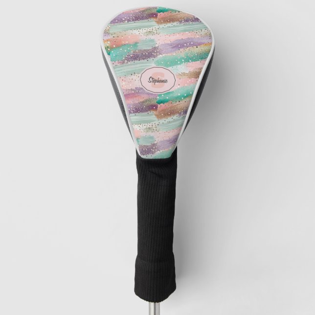 Lebhaftes Diagonal-Pinselmuster (2) Golf Headcover (Vorderseite)