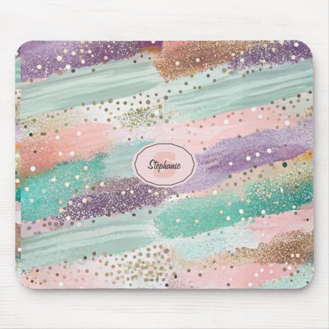 Lebhaftes Diagonal-Pinselmuster (2) Mousepad (Vorne)
