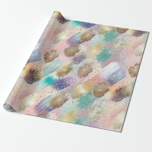Lebhaftes Diagonal-Pinselmuster Geschenkpapier (Ungerollt)