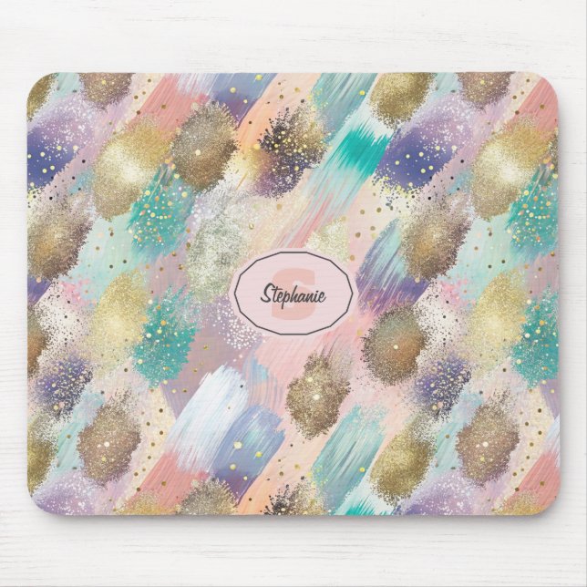 Lebhaftes Diagonal-Pinselmuster Mousepad (Vorne)