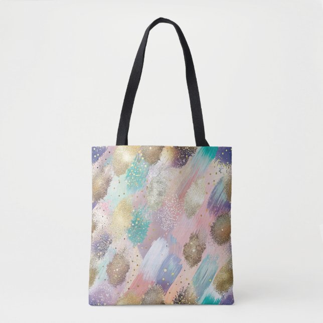 Lebhaftes Diagonal-Pinselmuster Tasche (Vorderseite)