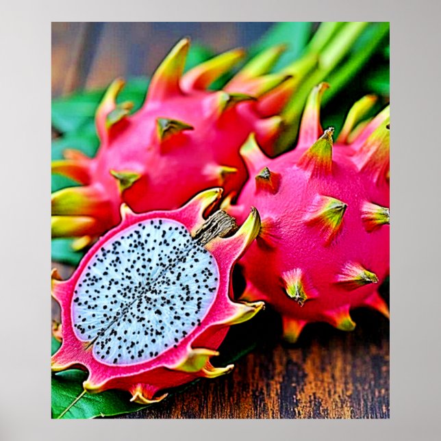 Lebhaftes Dragon Fruit Beauty Design Poster (Vorne)