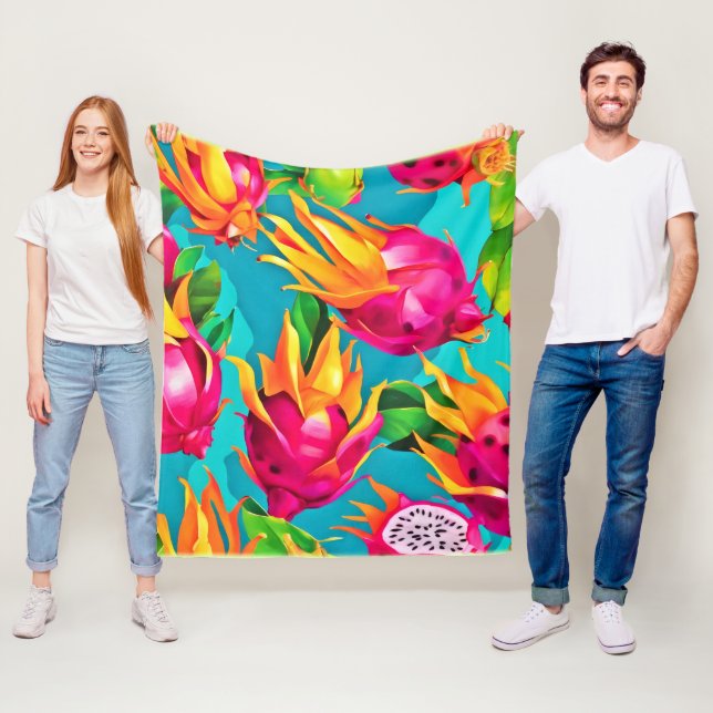 Lebhaftes Dragoon Fruit Pattern Fleecedecke (Beispiel)