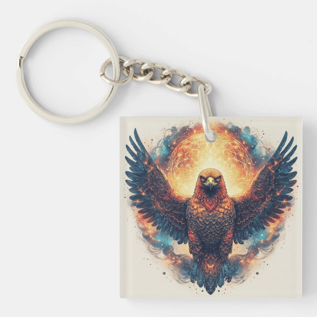 Lebhaftes Eagle Artwork Schlüsselanhänger (Vorderseite)