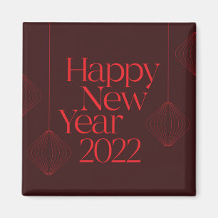 Lebhaftes, elegantes, cooles, glückliches Neujahrs Magnet