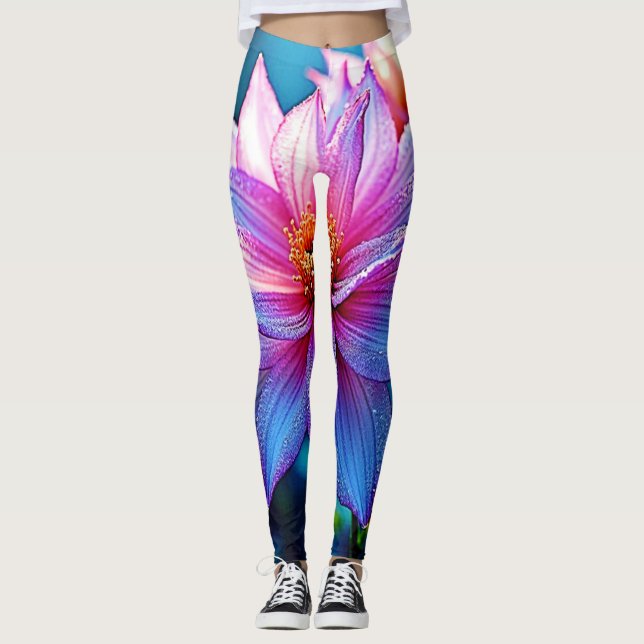 Lebhaftes Ethereal Bloom Artwork Leggings (Vorderseite)