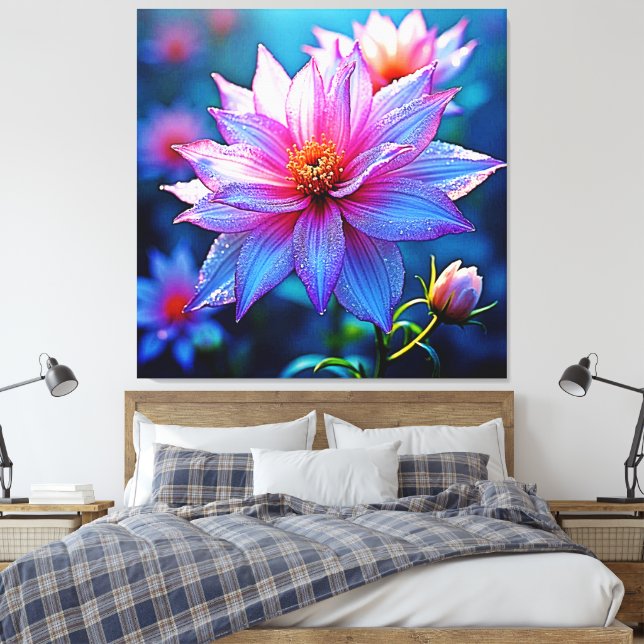 Lebhaftes Ethereal Bloom Artwork Leinwanddruck (Insitu (Schlafzimmer))