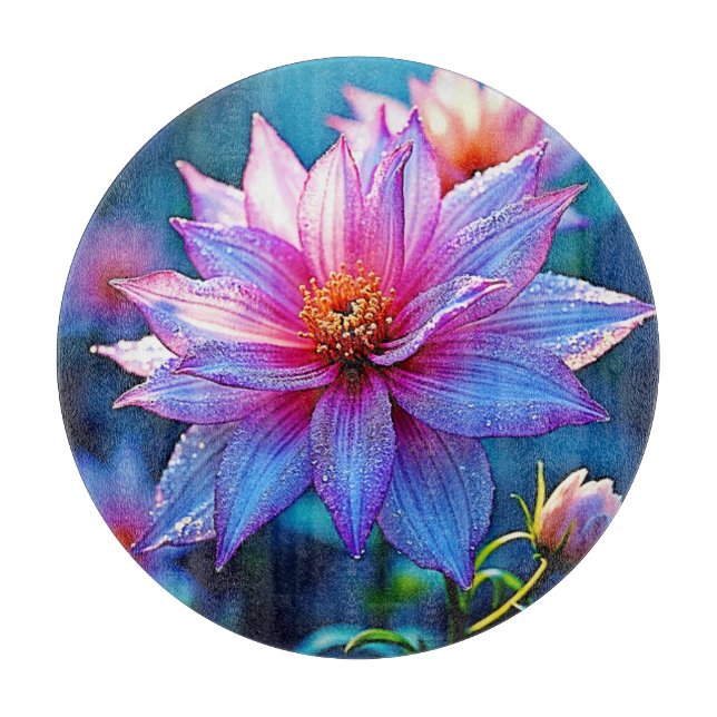 Lebhaftes Ethereal Bloom Artwork Schneidebrett (Vorderseite)