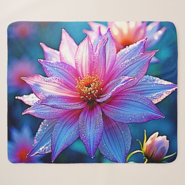 Lebhaftes Ethereal Bloom Artwork Sherpadecke (Vorderseite (Horizontal))