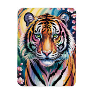 Lebhaftes Fantasy Tiger Portrait exotisch Magnet