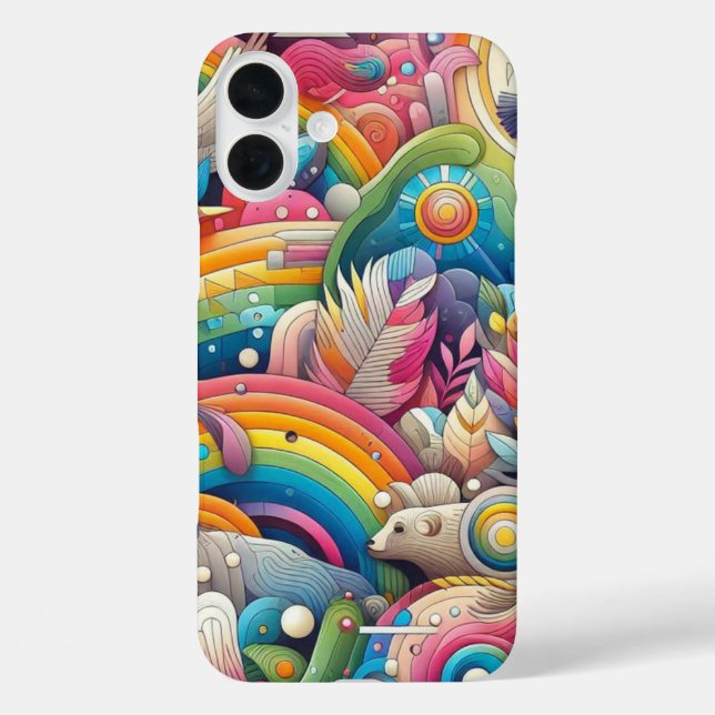 Lebhaftes Farbdesign iPhone 16 Plus Hülle (Rückseite)