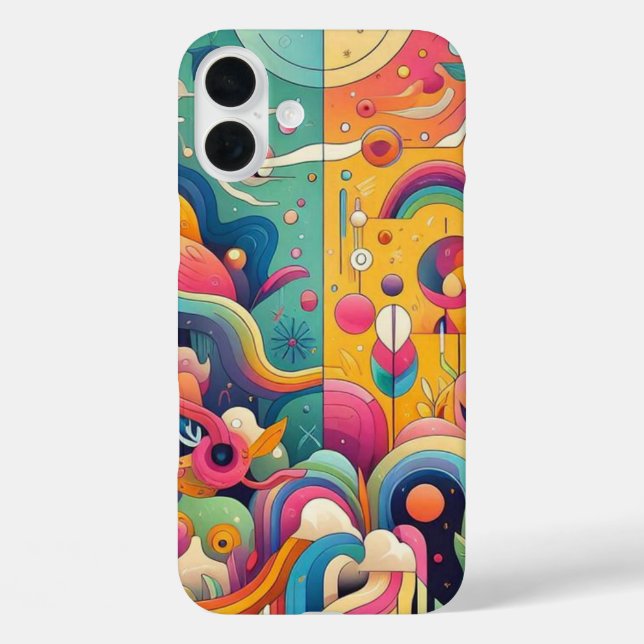 Lebhaftes Farbdesign iPhone 16 Plus Hülle (Rückseite)