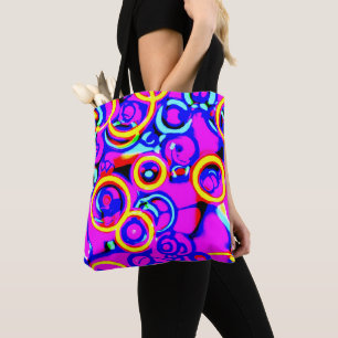 Lebhaftes, farbenfrohes Neonmuster Tasche