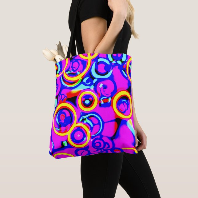 Lebhaftes, farbenfrohes Neonmuster Tasche (Von Nahem)