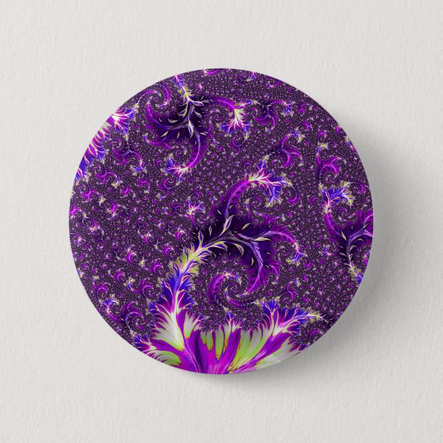 Lebhaftes farbenfrohes Trippy Groovy Boho Spiral F Button (Vorderseite)