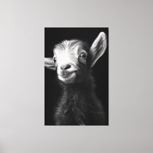 Lebhaftes farbenfrohes Vollkorb-Babyziege-Portrait Leinwanddruck