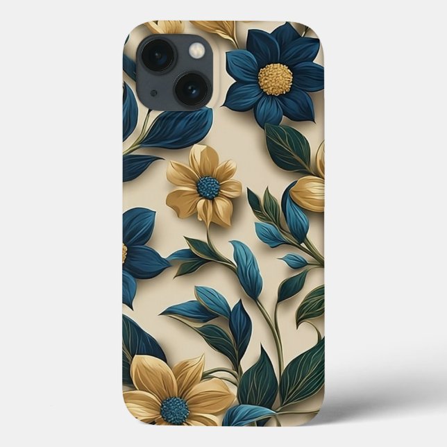 Lebhaftes farbenprächtiges Blumenmuster Schöne Blu Case-Mate iPhone Hülle (Rückseite)