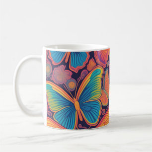 Lebhaftes farbenprächtiges Schmetterlingsdesign Vi Kaffeetasse