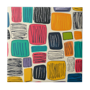 Lebhaftes farbiges Box-Muster (2) Fliese