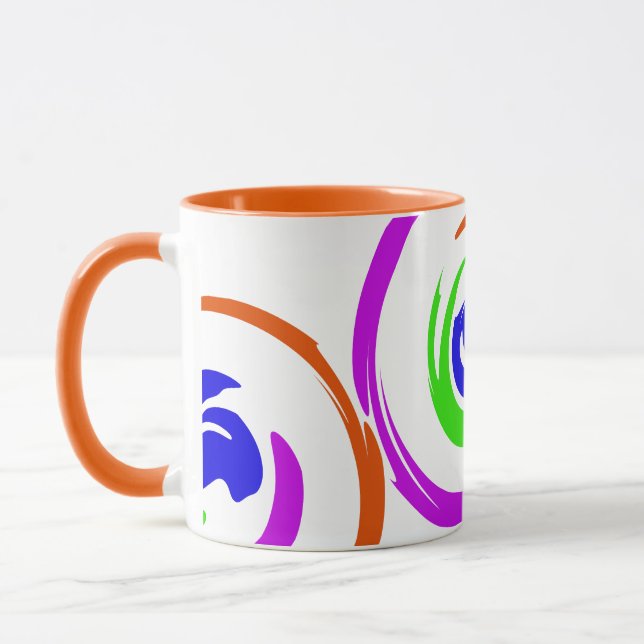 Lebhaftes farbiges modernes künstlerisches Design Tasse (Links)