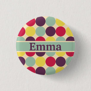 Lebhaftes farbiges Polka Dot Pattern Button